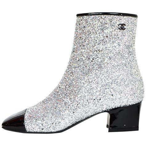 chanel silver boots